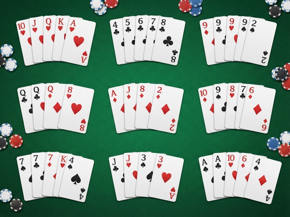 Иллюстрация к статье: Комбинации покера для печати